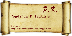 Pogács Krisztina névjegykártya